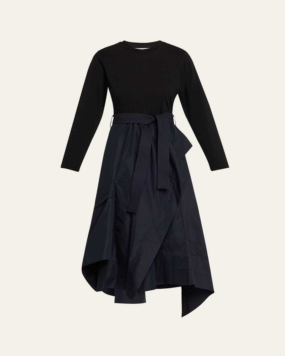 Long-Sleeve Combo T-Shirt Dress
